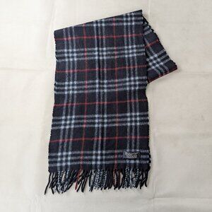 Authentic Burberry Blue Check Cashmere Scarf | Must See